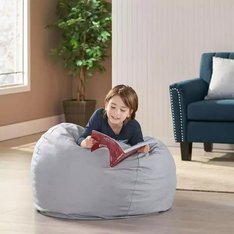Pouf rond pour adultes, chaise de sol en mousse haute densité pour un soutien ferme, canapé paresseux moderne pour salon