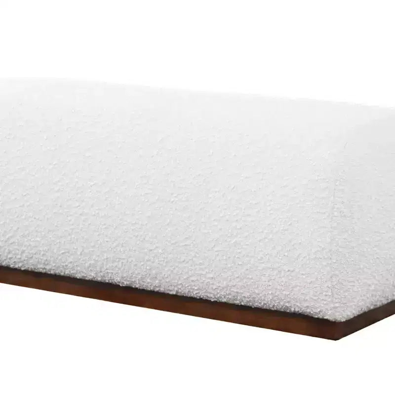 Banc Pouf Ottoman Bouclé Doux de 120 cm au Design Esthétique, Pouf d'Appoint de Salon Moderne du Milieu du Siècle, Banc Pouf de Bout de Lit