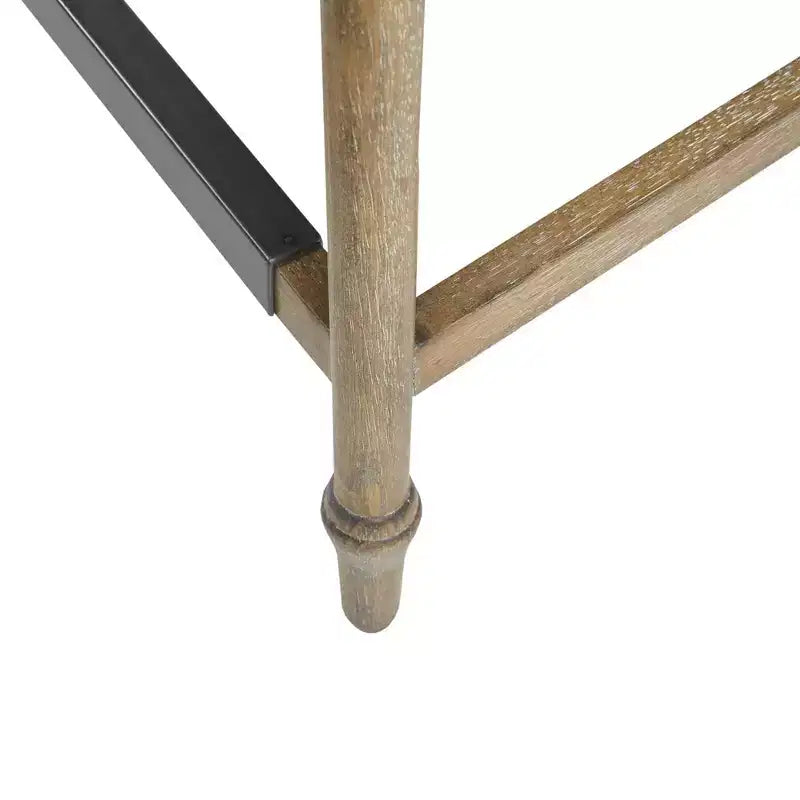Tabouret de bar rembourré hauteur comptoir, assise carrée bleue, pieds en bois, tissu polyester