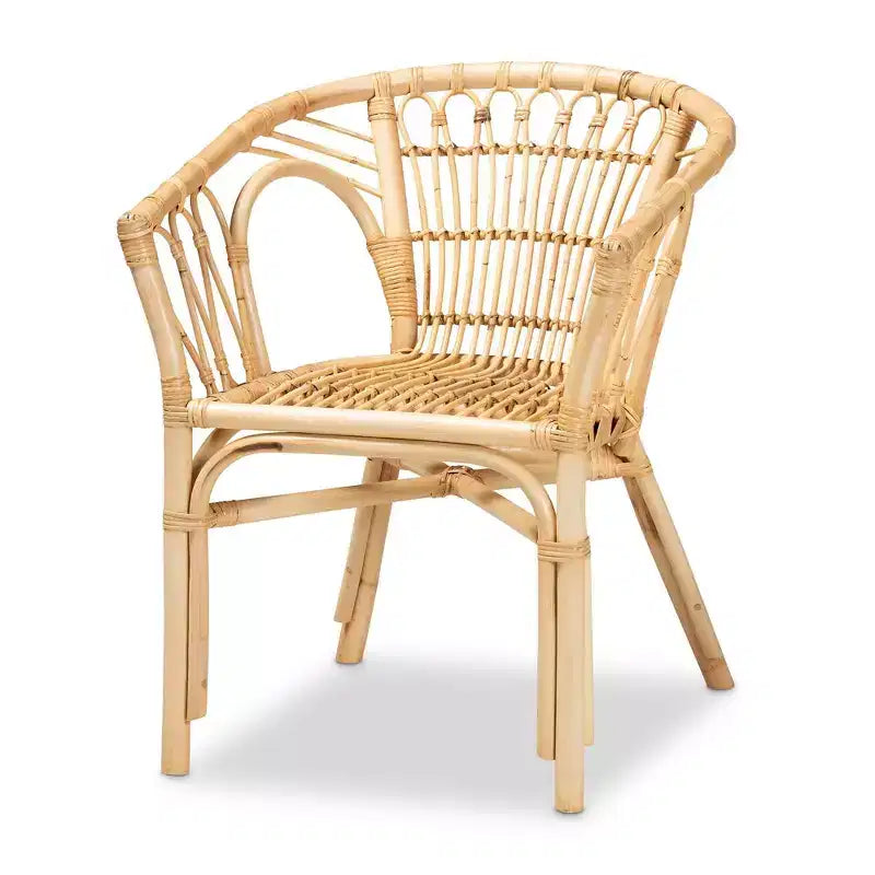 Chaise de salle à manger en rotin naturel/marron