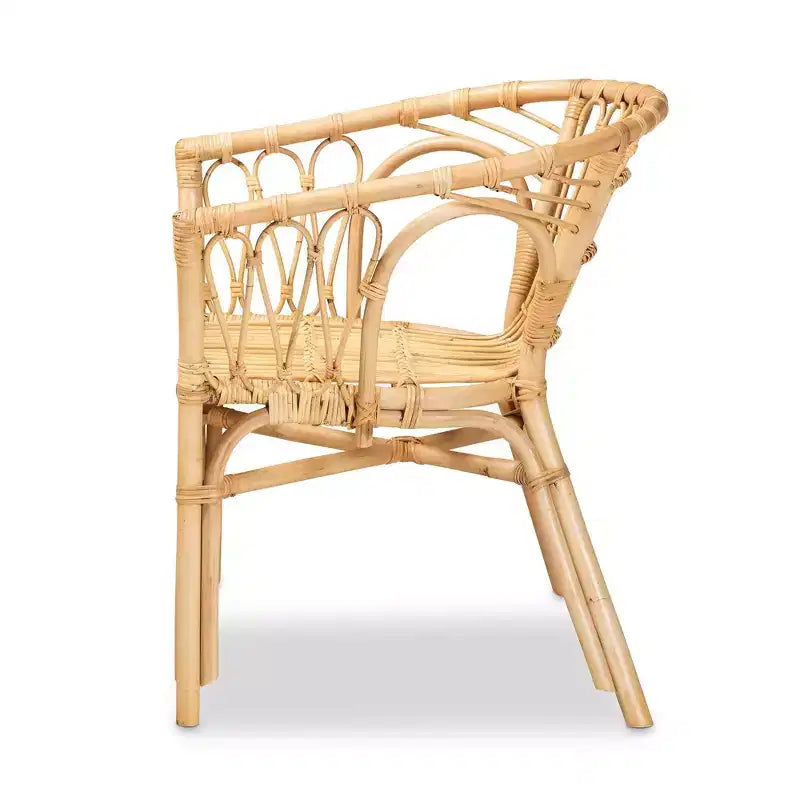 Chaise de salle à manger en rotin naturel/marron