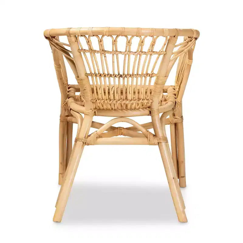 Chaise de salle à manger en rotin naturel/marron