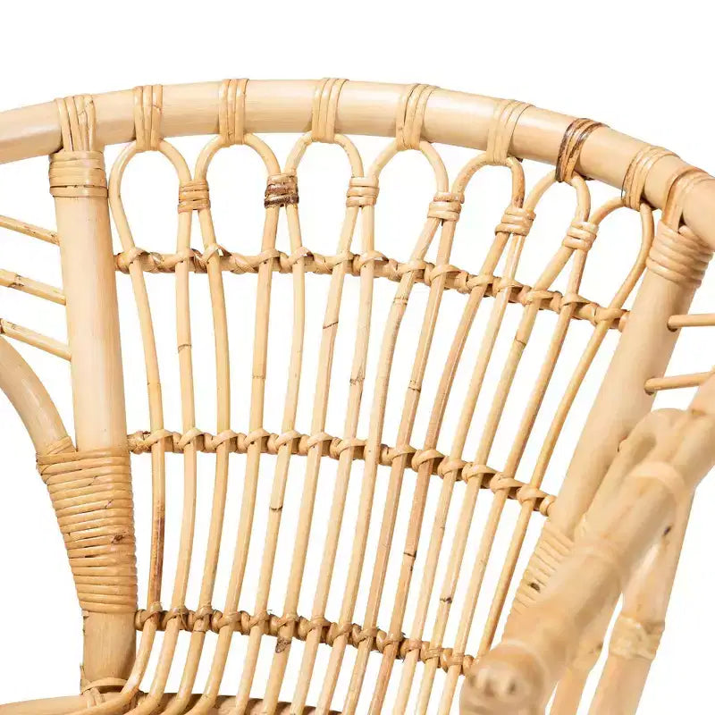 Chaise de salle à manger en rotin naturel/marron