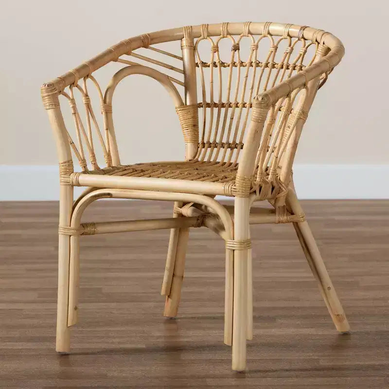 Chaise de salle à manger en rotin naturel/marron