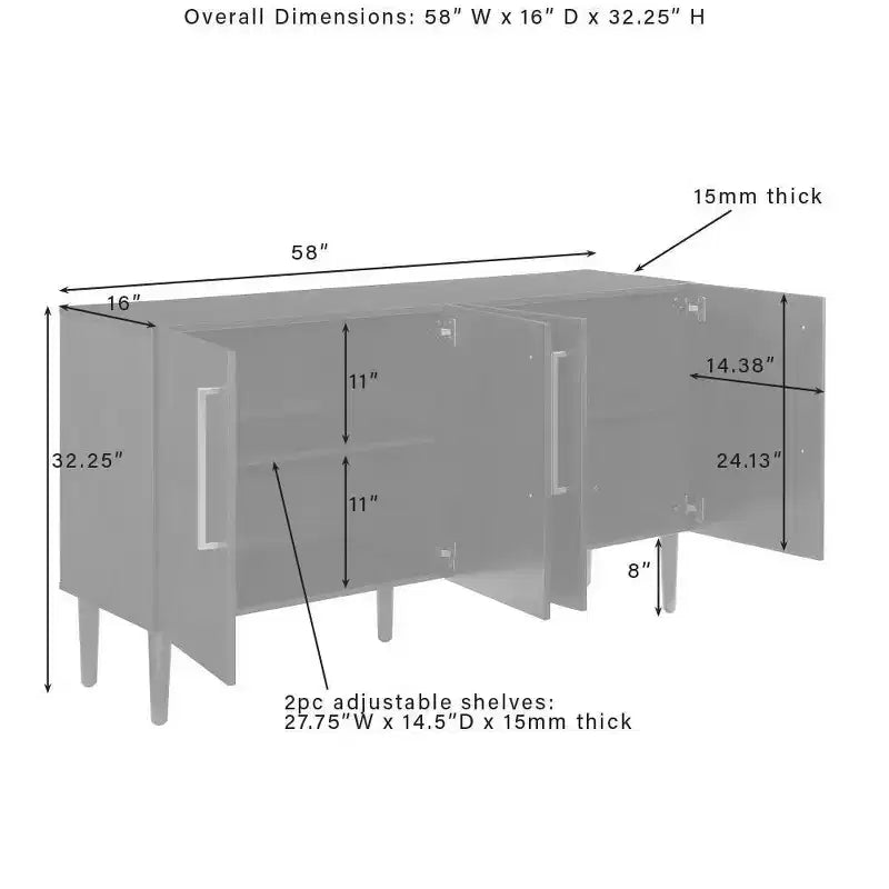 Buffet style moderne du milieu du siècle