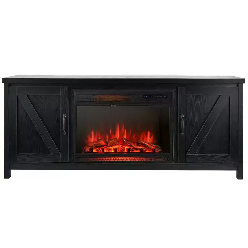 Meuble TV avec cheminée électrique 25 pouces 1350 W et télécommande