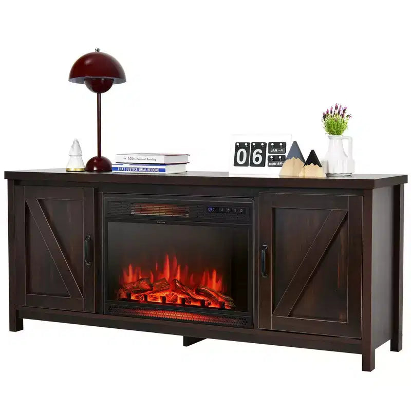 Meuble TV avec cheminée électrique 25 pouces 1350 W et télécommande