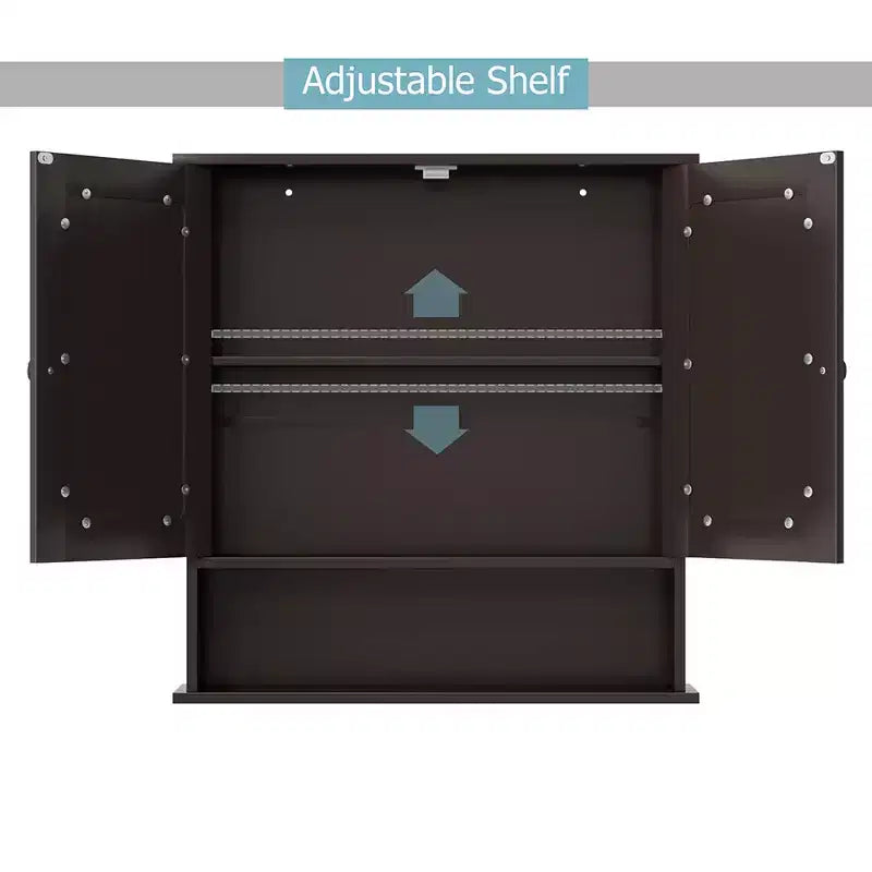 Armoire à pharmacie murale pour salle de bain, organisateur de rangement, blanc/gris/marron/noir