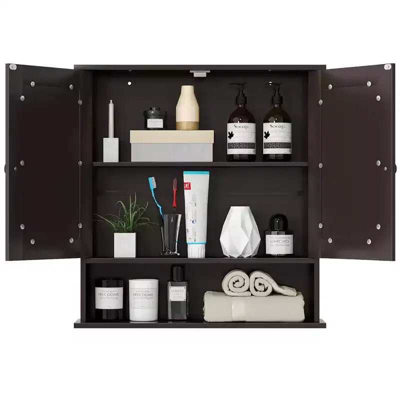 Armoire à pharmacie murale pour salle de bain, organisateur de rangement, blanc/gris/marron/noir
