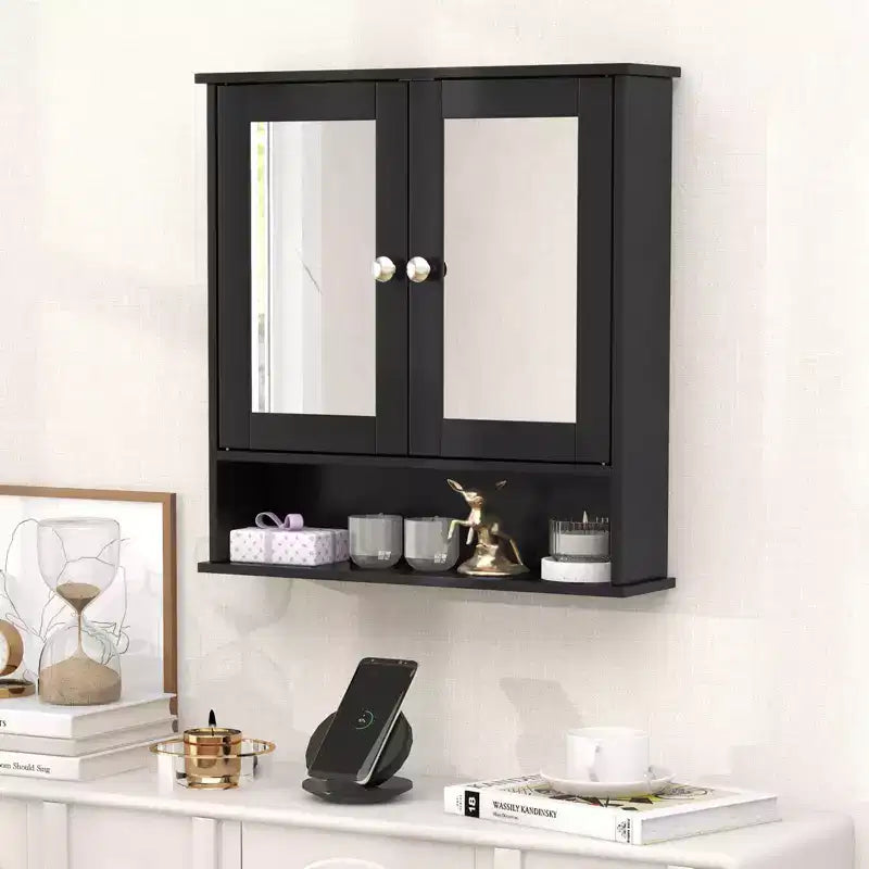Armoire à pharmacie murale pour salle de bain, organisateur de rangement, blanc/gris/marron/noir