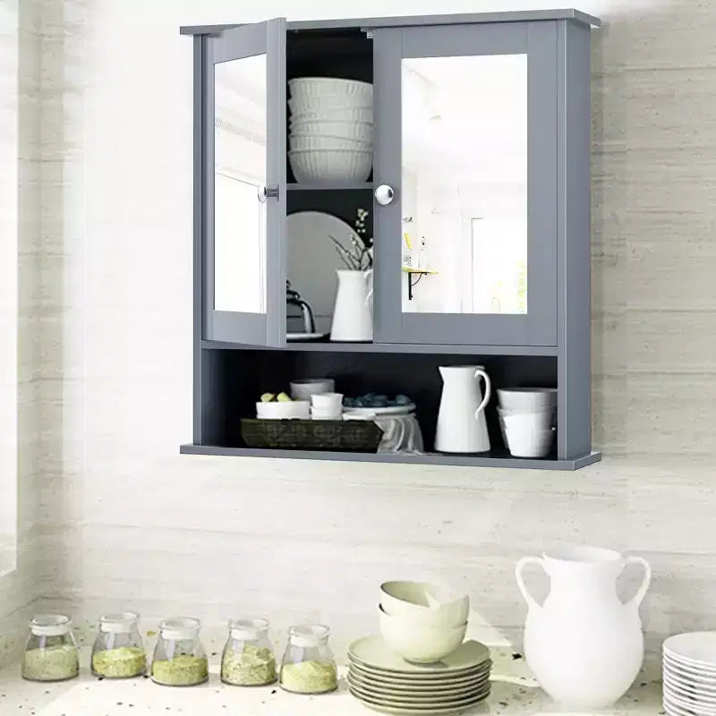 Armoire à pharmacie murale pour salle de bain, organisateur de rangement, blanc/gris/marron/noir