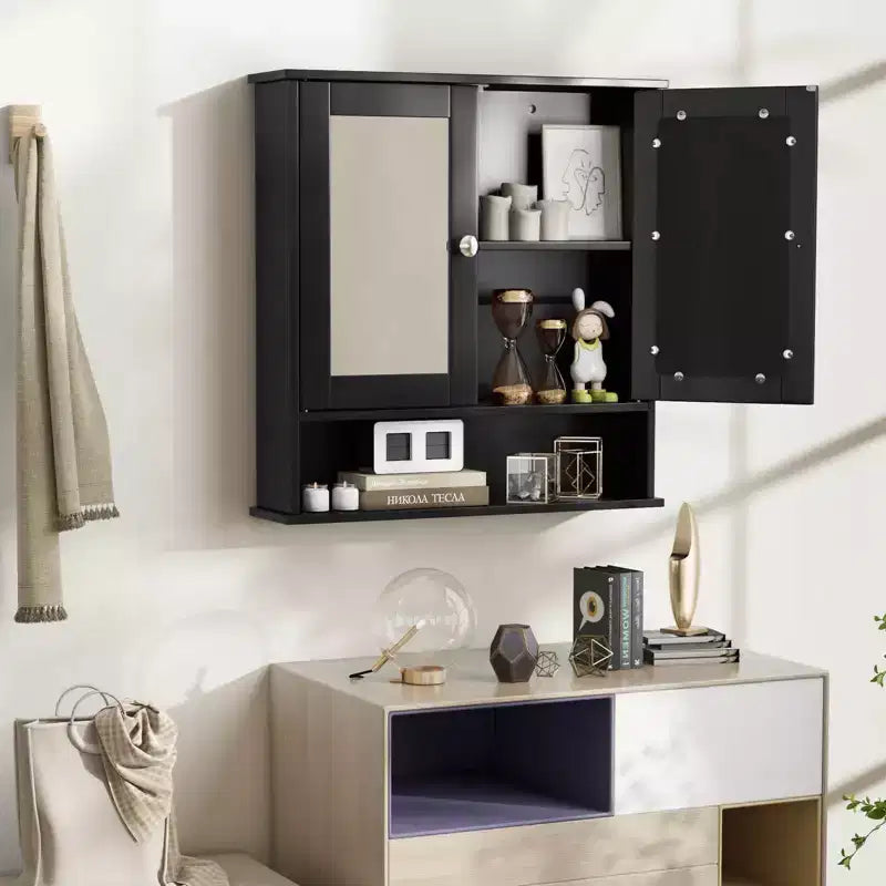 Armoire à pharmacie murale pour salle de bain, organisateur de rangement, blanc/gris/marron/noir