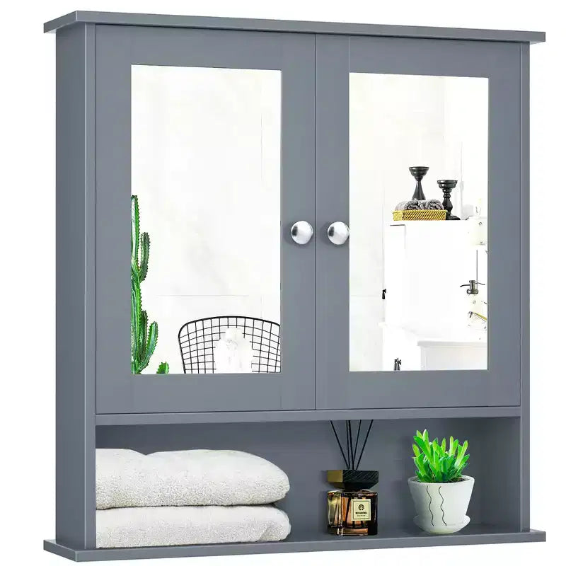 Armoire à pharmacie murale pour salle de bain, organisateur de rangement, blanc/gris/marron/noir